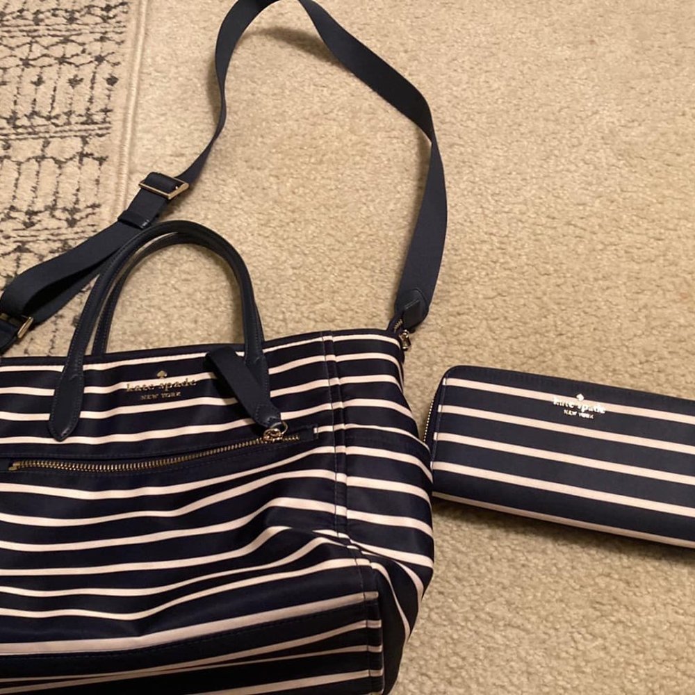 - Kate Spade blue/white purse and matching wallet